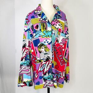 Vintage | Victoria's Secret | Y2K Pop Art Print Pajama Top | Sz XL